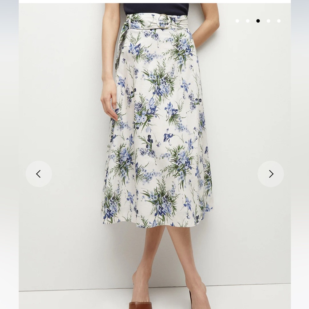 Veronica Beard cotton Arwen skirt white multi size 4